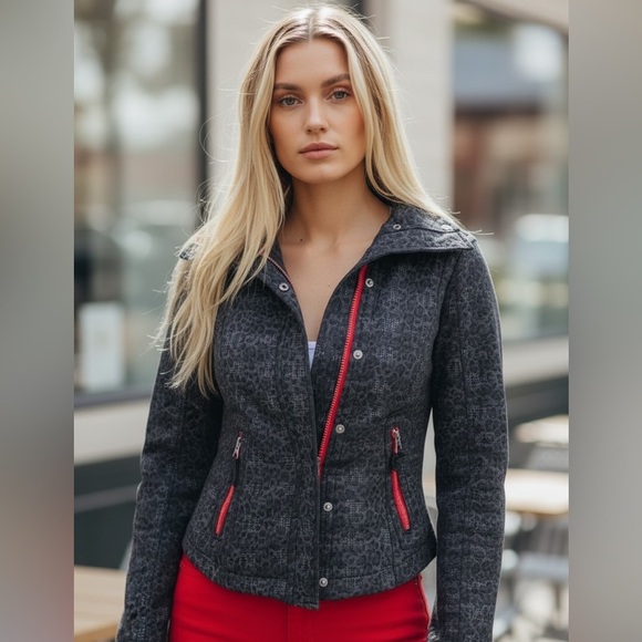 Free People Jackets & Blazers - F r e e People | We The Free Leopard Pop Moto Jacket